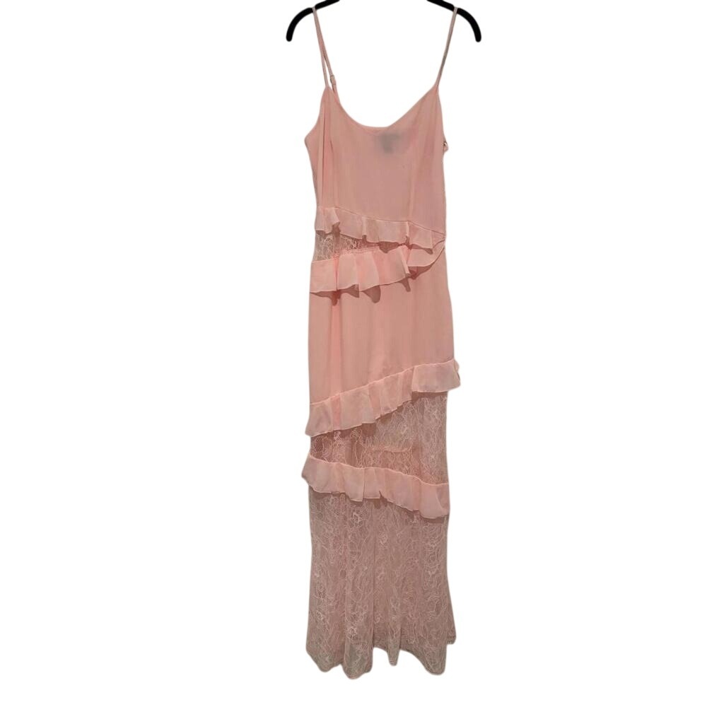 Girls Junior Forever 21 sz M pink‎ lace formal dress #340